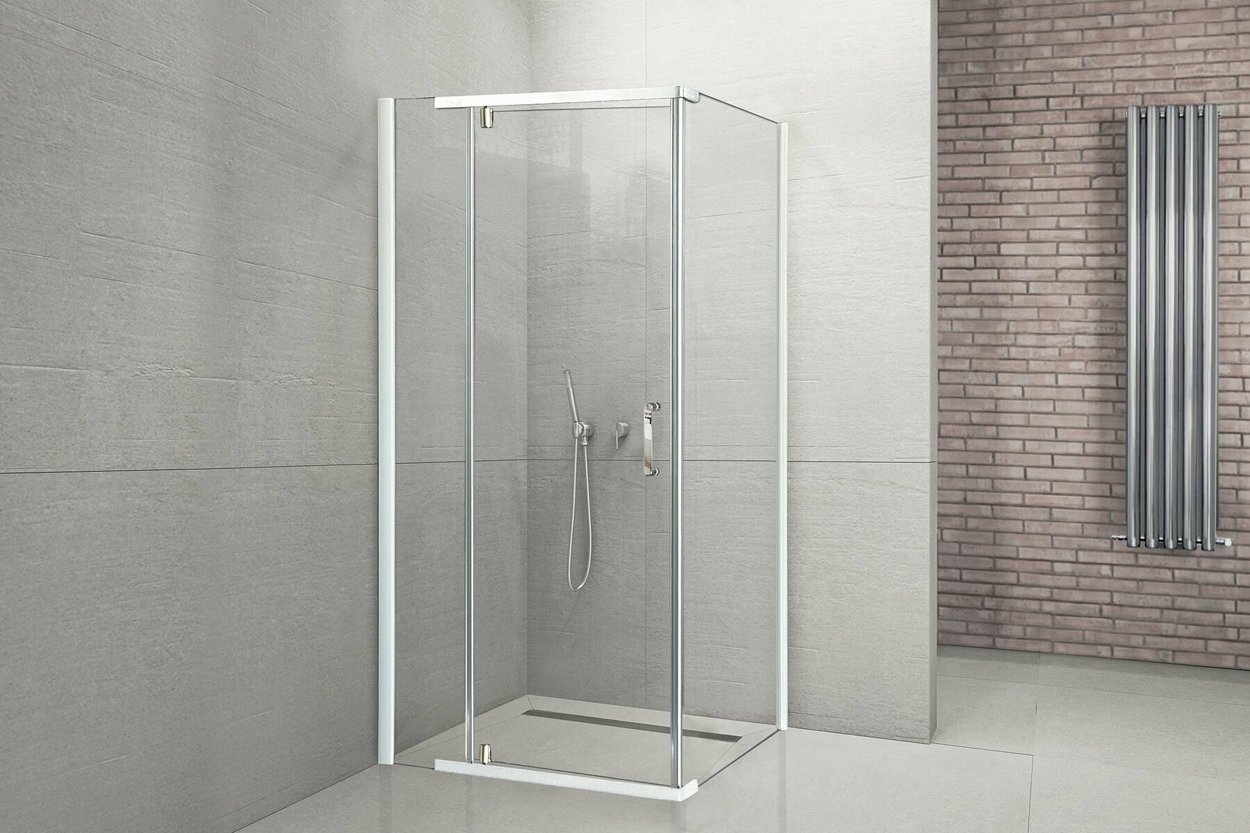 Душевой уголок Royal Bath стекло прозрачное профиль белый 6мм прямоугольник 90х70х200