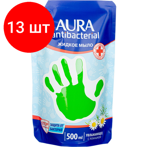 Комплект 13 штук, Мыло жидкое AURA с антибакт. эффектом Ромашка 500мл мыло жидкое aura с антибакт эффектом ромашка 500мл 2 уп