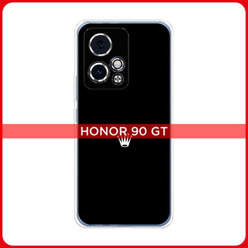 Силиконовый чехол на Honor 90 GT / Хонор 90 GT Белая корона на черном фоне силиконовый чехол белая корона на черном фоне на realme gt реалми gt
