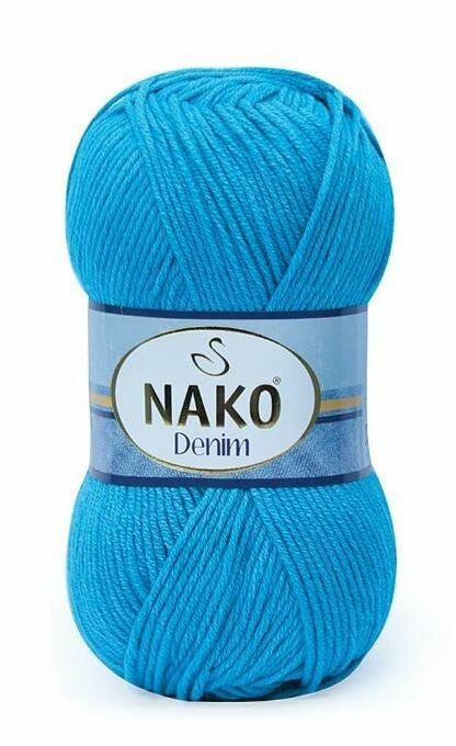 Пряжа NAKO Denim (Нако), гол. бирюза - 11578, 60% хлопок, 40% акрил, 5 мотков, 100 г, 200 м.