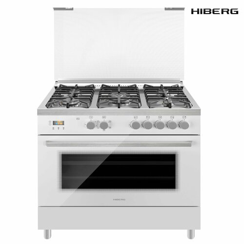 Комбинированная плита 90х90 см Hiberg FЕG 950-25 MW белая 9490000₽