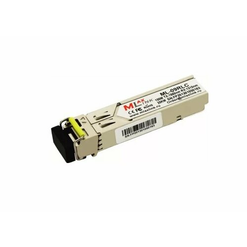 Трансивер MlaxLink ML-09RLC оптический одноволоконный SFP WDM, 155Мб/с, 20км, 1550/1310нм, LC модуль mlaxlink оптический одноволоконный sfp wdm 1 25гб с 3км 1310 1550нм sc 4dbm