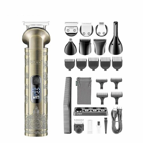 Профессиональная машинка для стрижки волос 8 В 1 Триммер для бороды и усов Набор для стрижки волос 5990₽