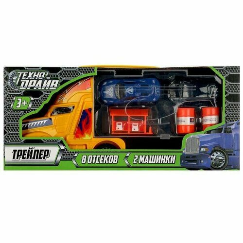 Трейлер 2 машинки, аксесс, кор.27,5*12*7см технодрайв