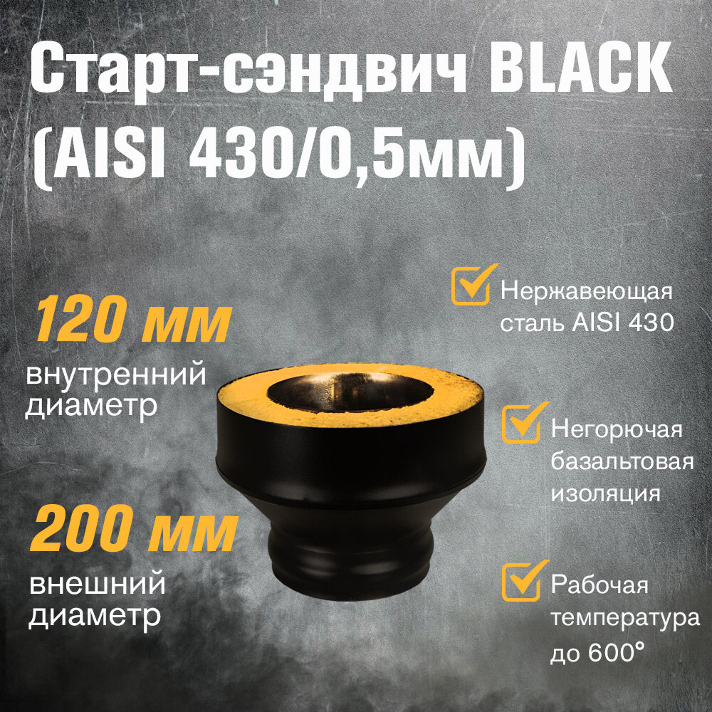 Старт-сэндвич BLACK (AISI 430/0,5мм) (120x200)
