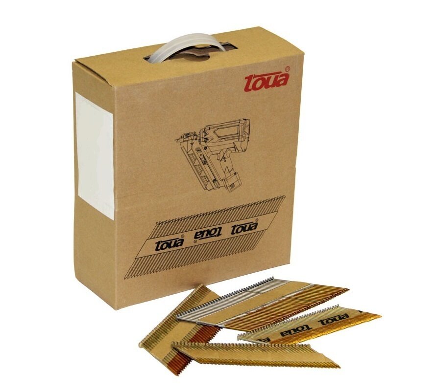 Реечные гвозди по дереву на бумажной кассете Toua, тип D34 2,87х63 RIEG, упаковка 3000 шт.