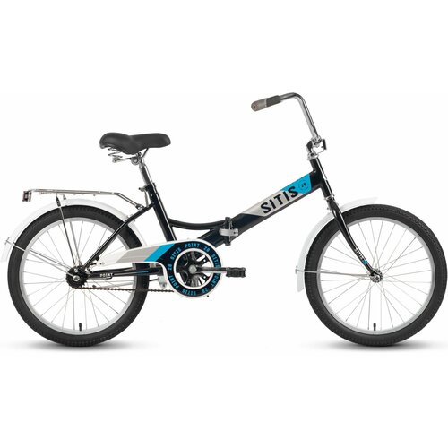 Велосипед складной SITIS POINT 20 2023 ригид складная рама взрослый для мальчиков стальная рама 1 скорость ножной тормоз цвет Black-Blue черныйсиний цвет размер рамы 20 для роста 150-180 см 1438800₽