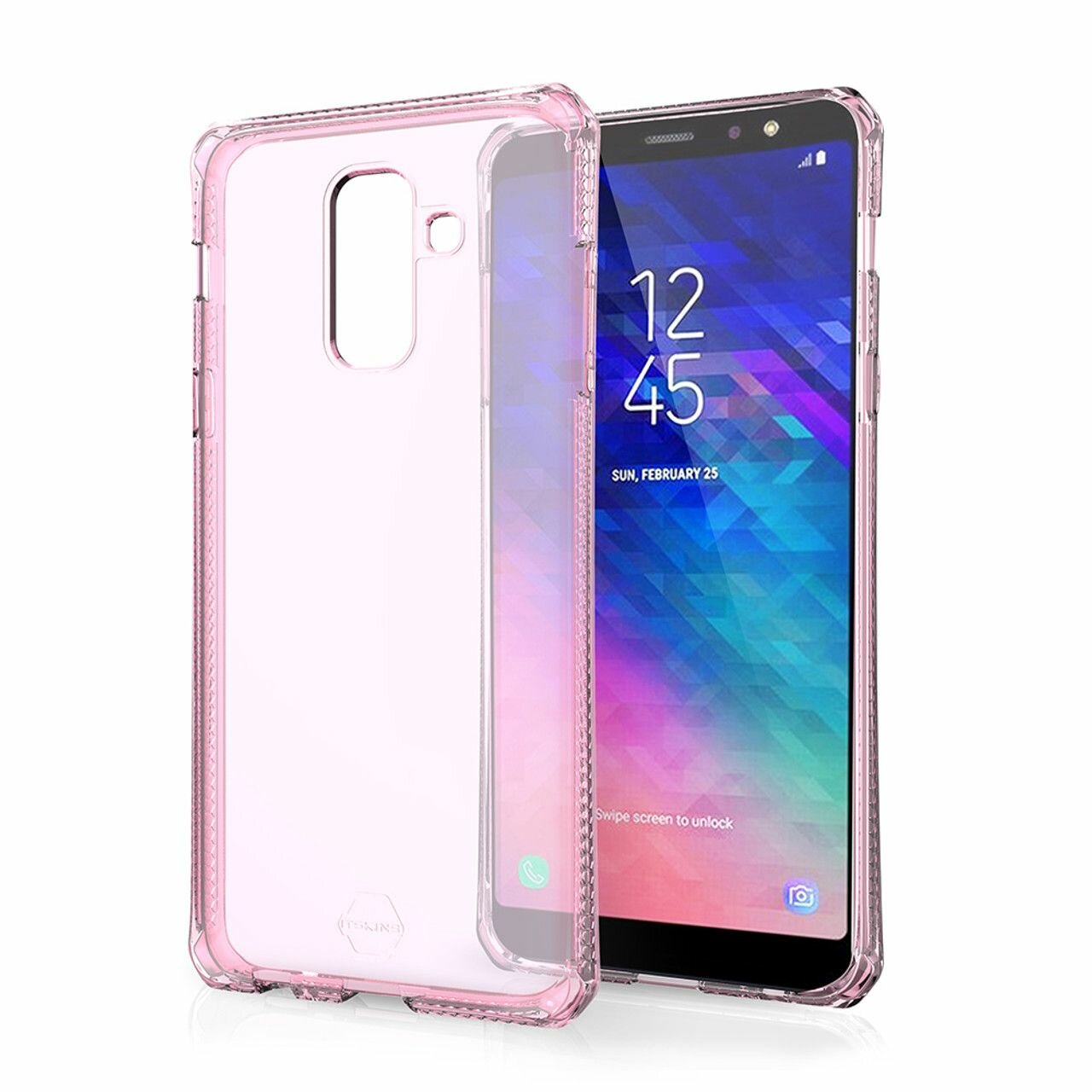 Чехол-накладка ITSKINS SPECTRUM CLEAR для Samsung Galaxy A6+ (2018) светло-розовый