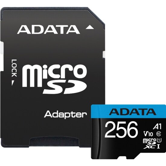 Карта памяти Adata Premier microSDXC 256Gb UHS-I U1 V10 A1 + ADP (85/25 Mb/s)