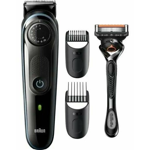 электрический триммер bt5260 бритва gillette 2 кас braun Триммер Braun BT5341 Black 2 насадки + Бритва Gillette, черный тип 5542