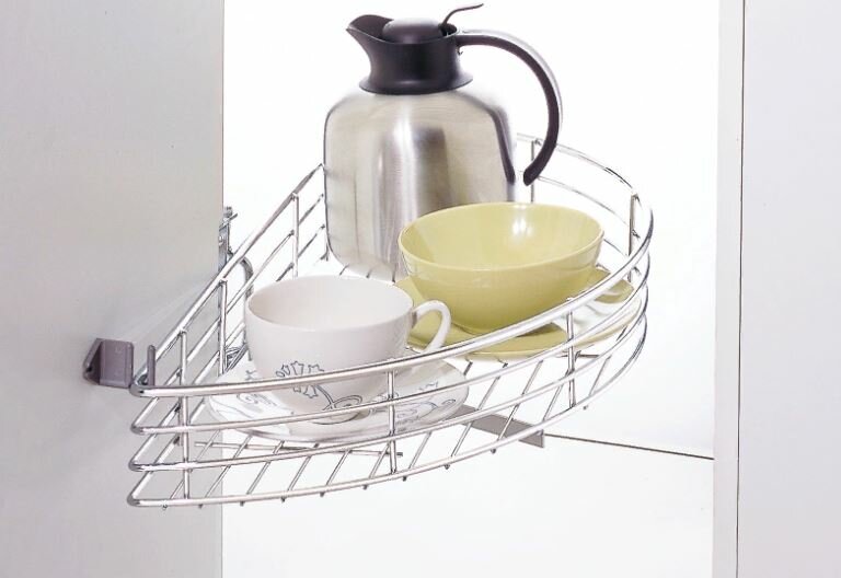 фото Карусель угловая 1/2 (180 градусов) для кухонного шкафа 900 мм, комплект 2 шт, хром