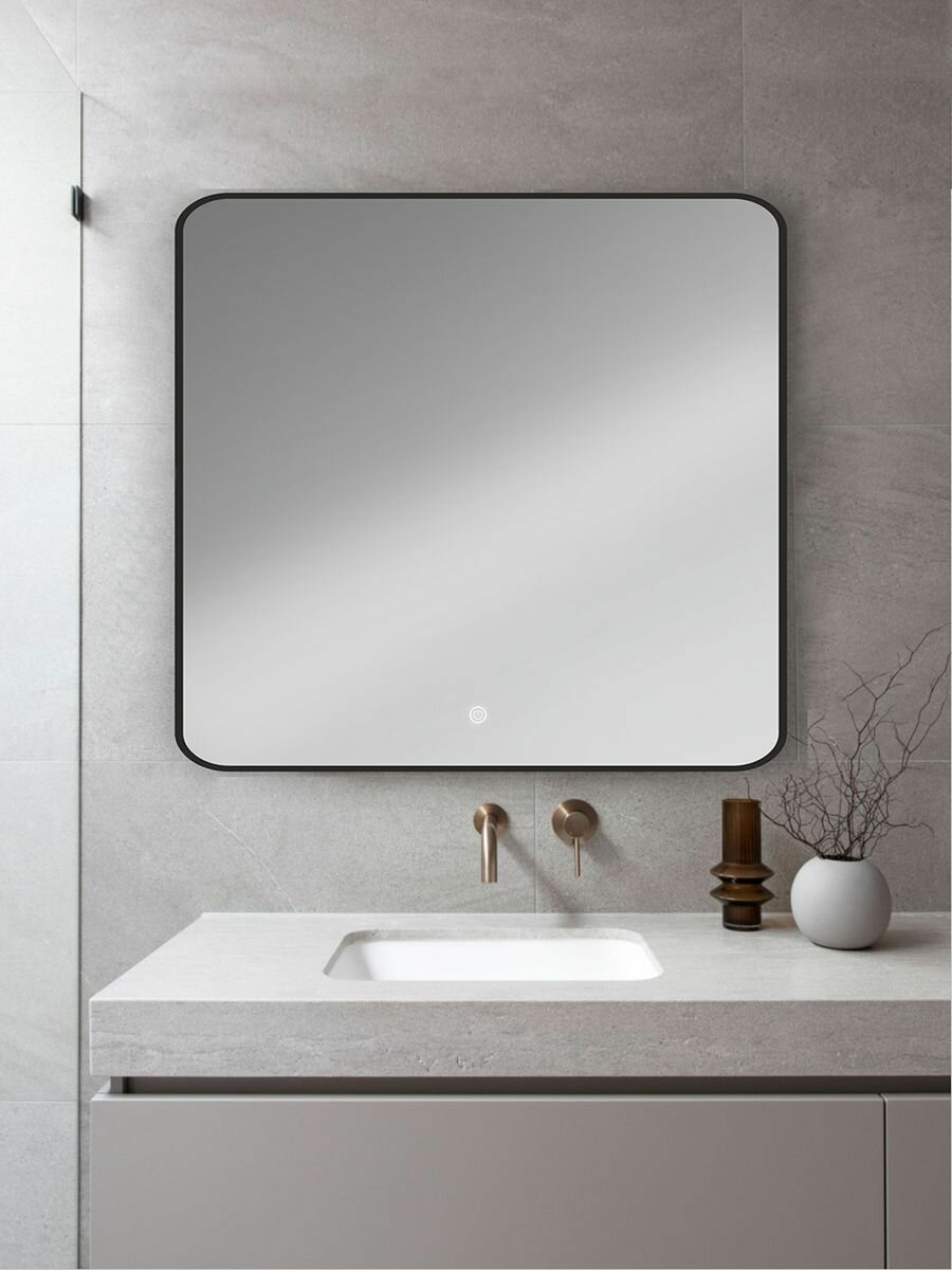 Зеркало для ванной Orange Black BL-80ZE с LED подсветкой, черный