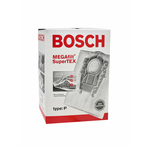 Набор мешков с фильтром для пылесоса Bosch, 462586, Тип P мешки для пылесоса bosch siemens m 05