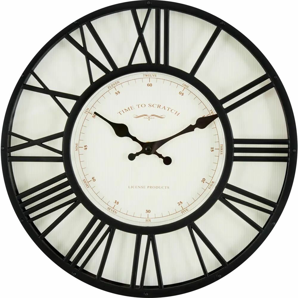 Часы настенные круглые диаметр 30.4 см цвет черный