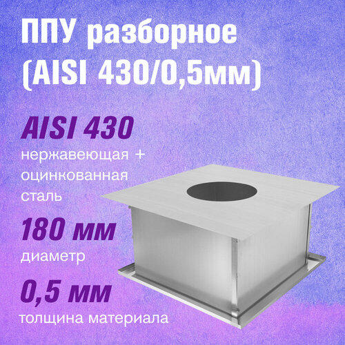 ППУ Оцинковка+Нержавейка (AISI 430/0,5мм) разборное (180)