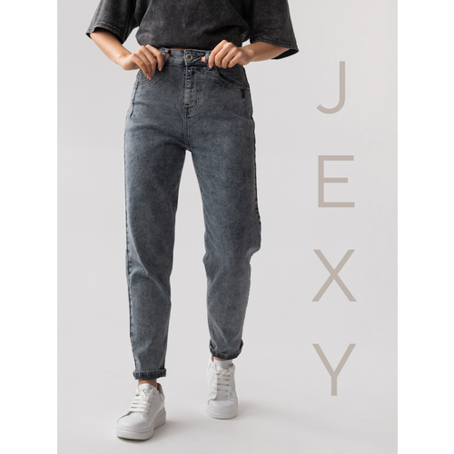 Джинсы мом JEXY, размер 44, голубой джинсы карго jexy размер 44 черный