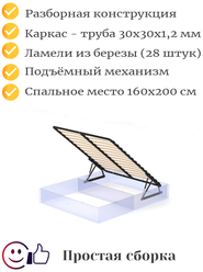 Разборное ортопедическое основание с подъемным механизмом 160х200 мм