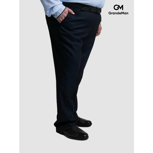 Брюки классические GrandeMan, размер 66/176, темно-синий брюки grandeman размер 66 176 серый
