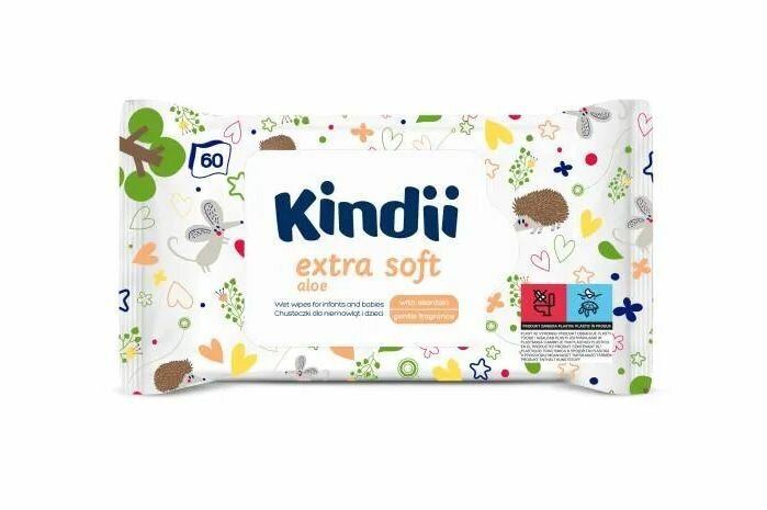 KINDII Влажные салфетки для детей Extra Soft, 60 шт