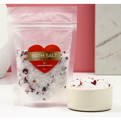 Cоль для ванны с лепестками роз Bath salt, 150 г, чистое счастье