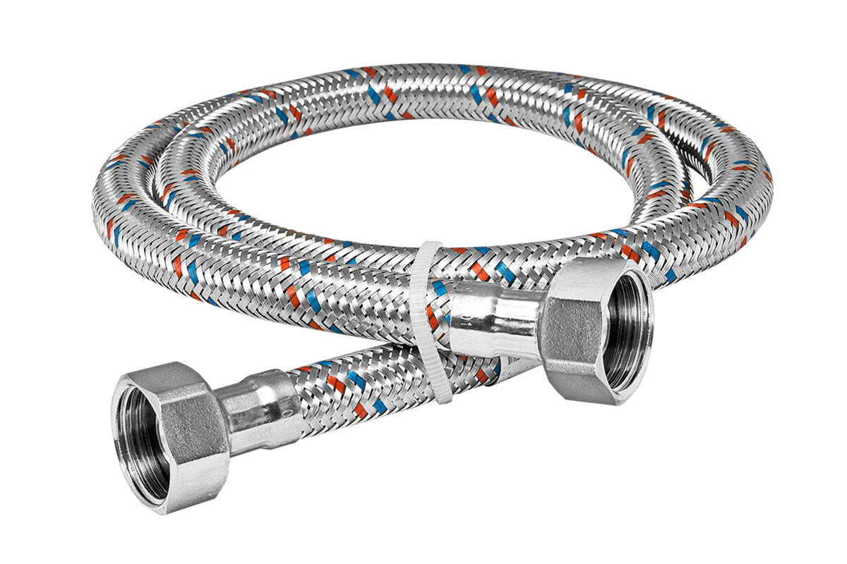 фото Подводка гибкая для воды FF 50, стальная гайка (100/10 ГТД)