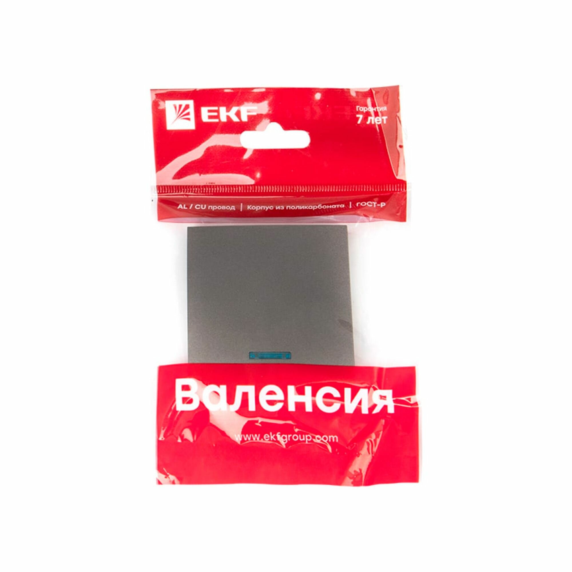 ESV10-L-121-60 EKF PROxima Валенсия лицевая панель выключателя 1-кл. с индикатором 10А графит - фото №16
