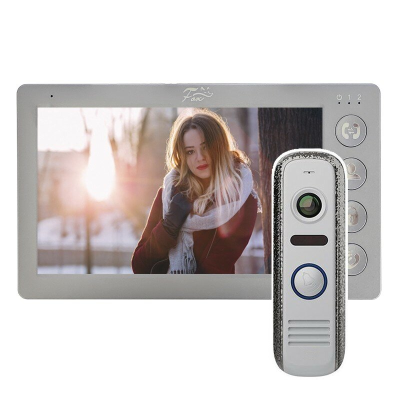 Комплект Full HD видеодомофона Fox FX-HVD70C с антивандальной панелью (графит + серебро)