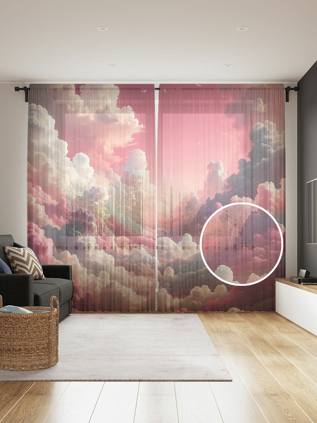 Тюль фототюль длинный JoyArty 