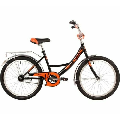 Велосипед NOVATRACK 20 URBAN, двухколесный, без доп колес, защита А-тип, черный, на 7-9 лет, рост до 130см