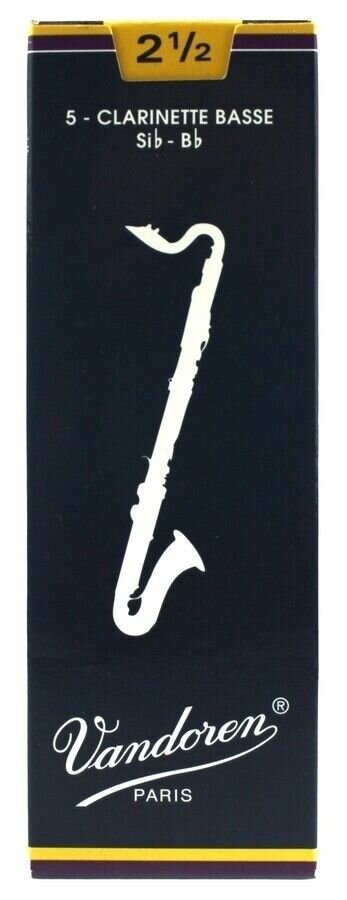 Трости для бас-кларнета Si - B размера 2 , CR1225 5шт, Traditional (Classic), Vandoren, Франция