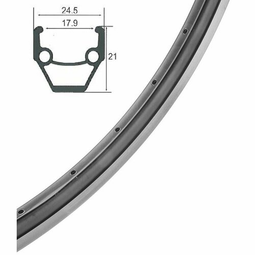 Обод 29'x1.5' HLQC-02AB 14Gх32Н фрезерованный, алюминиевый, чёрный (для Nav. 900V)/330159