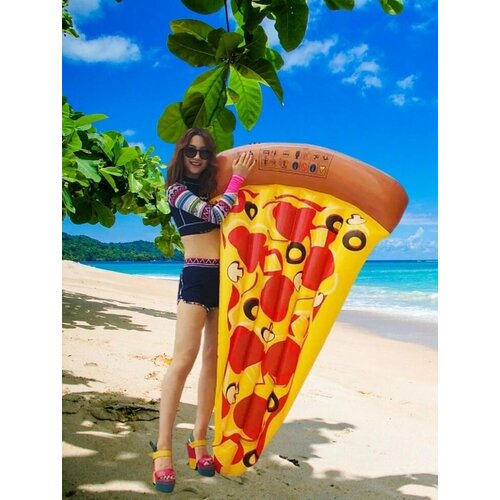 Надувной пляжный матрас Пицца/ 171х99х21 плотик надувной матрас пицца 175х145см