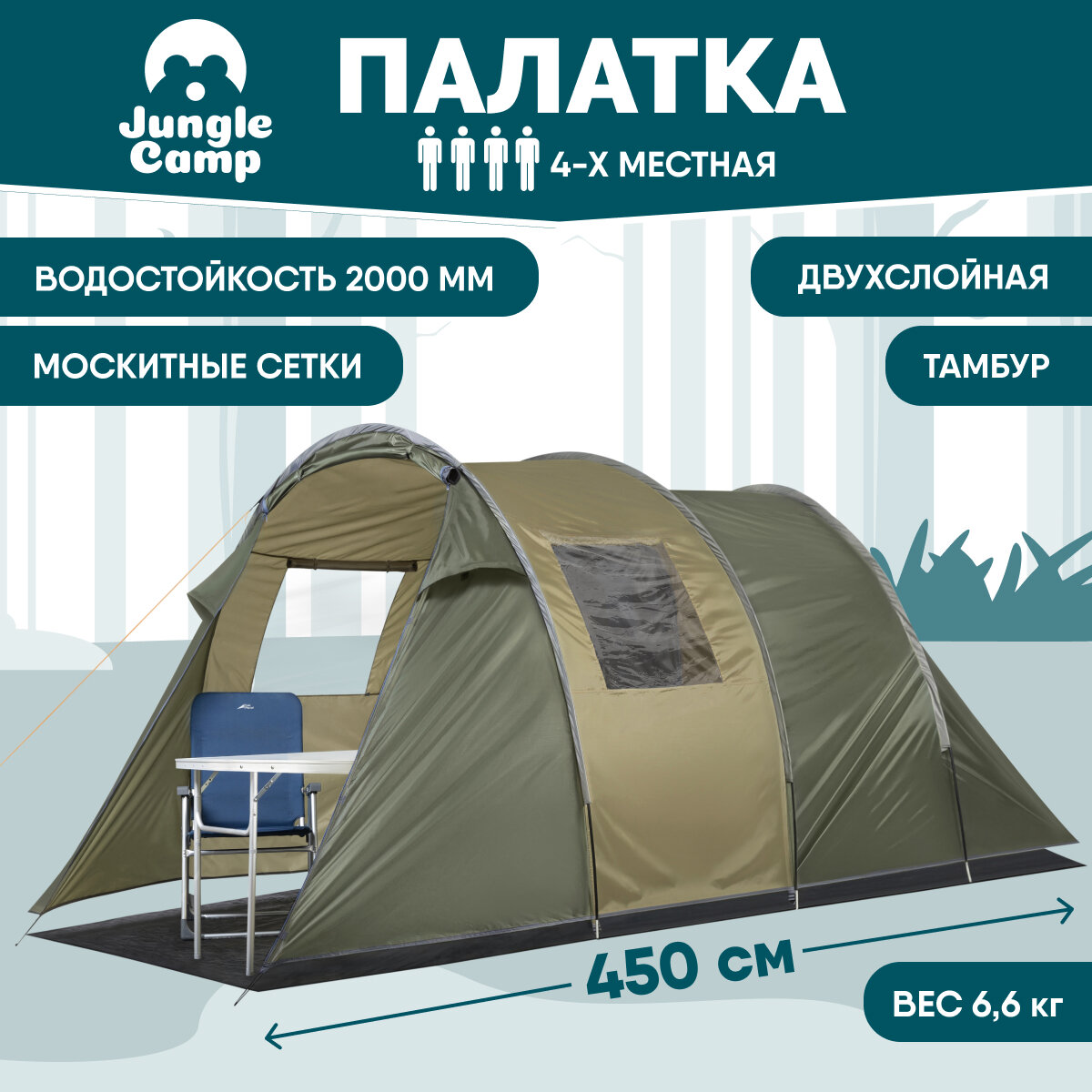 Палатка Jungle Camp - фото №8