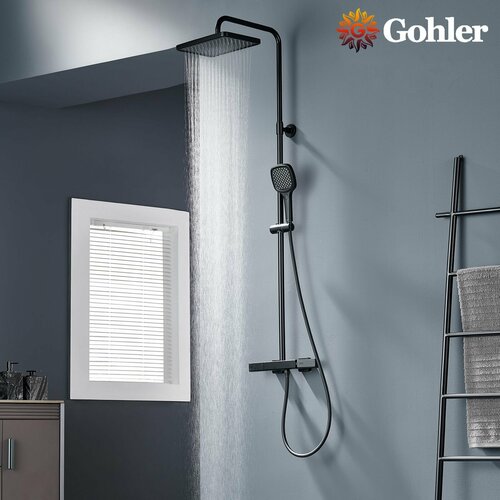 Душевая система(стойка) с термостатом и тропическим душем G8211B