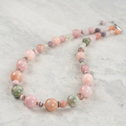 Колье Diana Savitskaya, розовый, зеленый