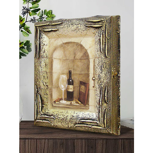 Ключница настенная закрытая деревянная 15х20 (24х29х6) Декарт мужская женская декор из дерева ручная работа в интерьер