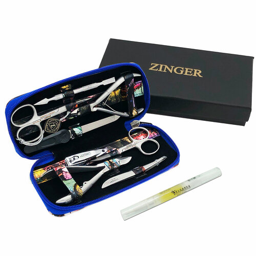 Маникюрный набор Zinger 7106 + подарок (биовоск Velganza карандаш)