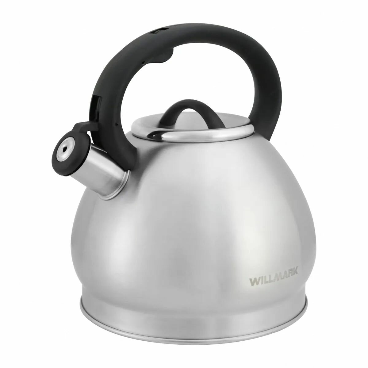 фото Чайник WILLMARK WTK-4221SS Матовый (3,5л, со свистком, с крышкой, нейлоновая ручка, техн. Easy spout)