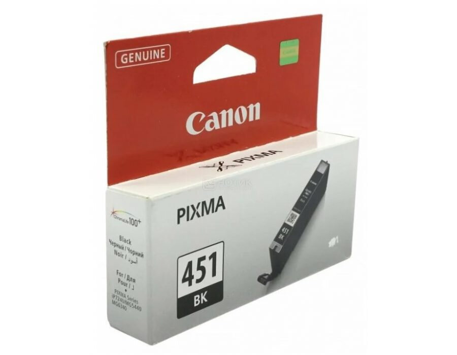 Картридж Canon CLI-451BK (6523B001), 337 стр, черный в тех. упаковке