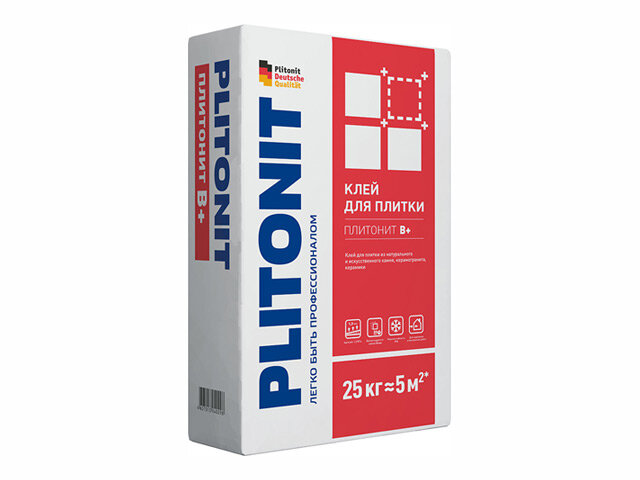 фото Клей для кафельной плитки Плитонит-В+ 25кг, арт. плитонит В+ 25