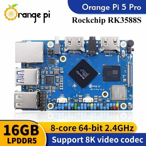 orange pi 5b 8gb 64gb микрокомпьютер одноплатный орандж пай Orange Pi 5 Pro 16GB микрокомпьютер / одноплатный / орандж пай