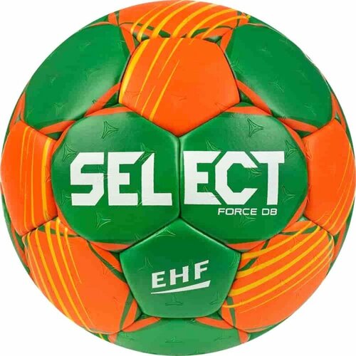 Мяч гандбольный SELECT FORCE DB V22, 1622858446, Senior (р.3), EHF Appr, ПУ, гибридная сшивка, оранжево-зеленый