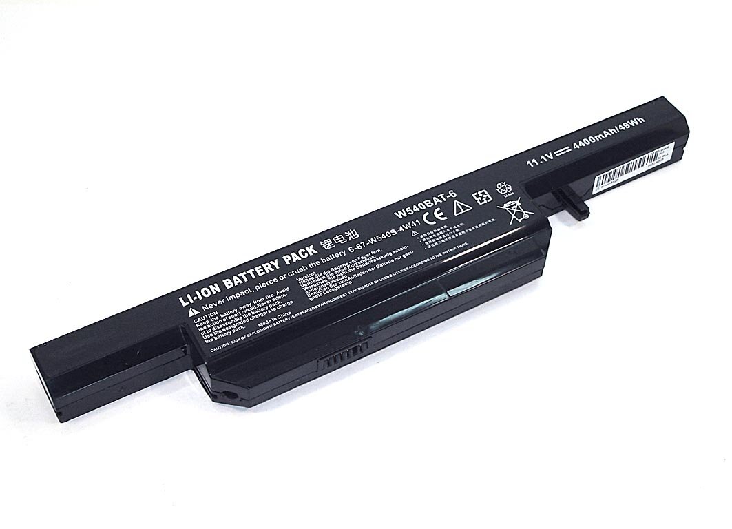 Аккумуляторная батарея для ноутбука Clevo W540-3S2P 11.1V 5200mAh OEM черная