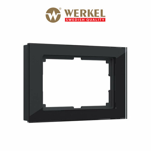 Рамка из стекла для двойной розетки Werkel Favorit W0081108 черный