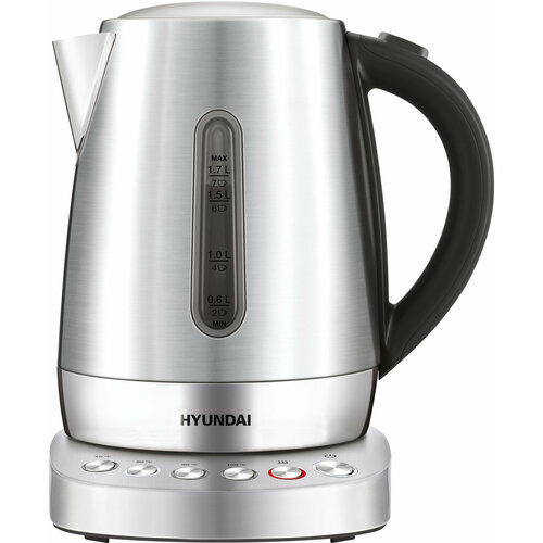 Чайник электрический Hyundai HYK-S7770 17л 2200Вт серебристыйчерный корпус металл 511000₽