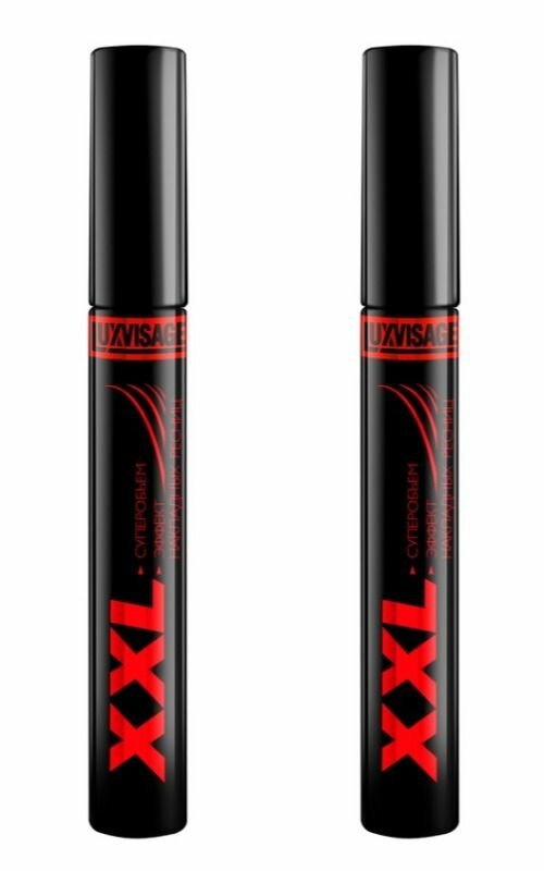 LUXVISAGE Тушь для ресниц XXL Суперобъем эффект накладных ресниц, черная, 9 г, 2 шт.