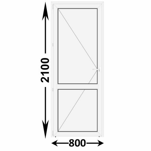 Готовая пластиковая межкомнатная дверь Veka WHS 800x2100 Левая (ширина Х высота) (800Х2100)