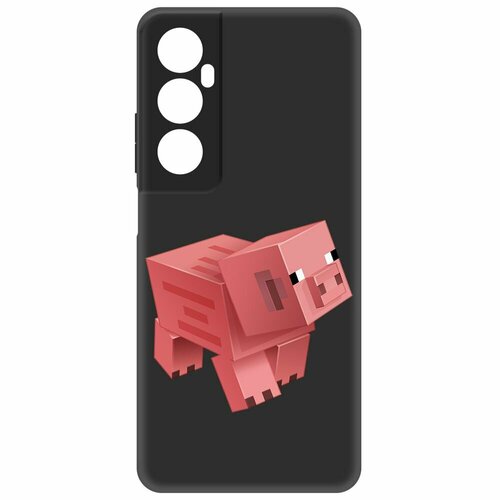 Чехол-накладка Krutoff Soft Case Minecraft-Свинка для Realme C65 черный чехол накладка krutoff soft case minecraft свинка для realme c33 черный