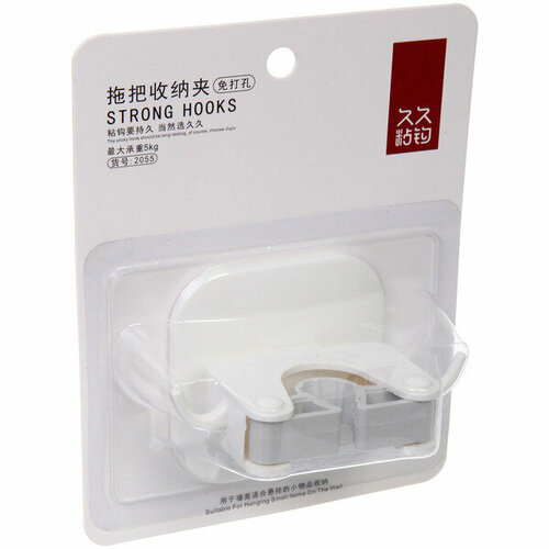 Крючок - держатель универсальный на липком слое домания цвет белыйсерый 887смнагрузка 5кг 619₽