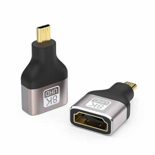 Адаптер B&P ver 2.1 HDMI 19F to MicroHDMI 8K UHD, 48Gbps кабель microhdmi hdmi 1 5 метра ver 1 4 черный